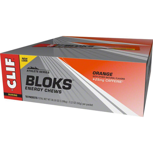 Clif Bar Clif Shot Bloks: Orange with 25mg Caffeine Box of 18
