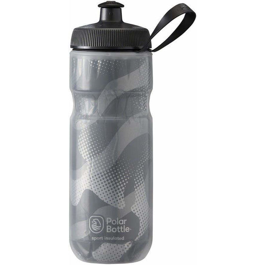 Polar Bottles Sport Contender Insulated Bike Water Bottle - 20oz, Charcoal/Silver
