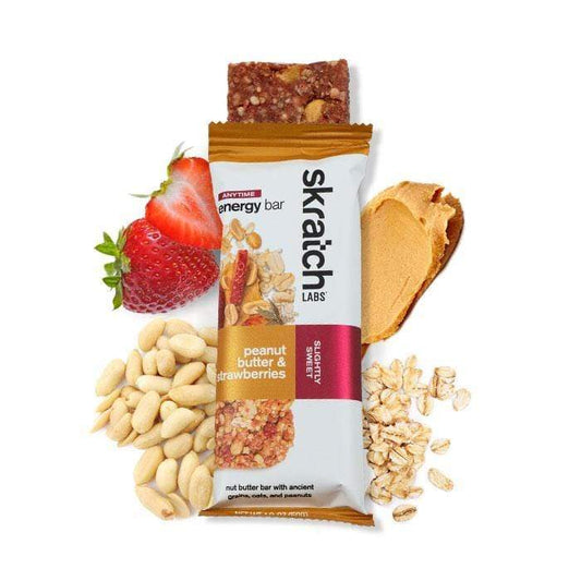 Skratch Labs Anytime Energy Bar: Peanut Butter and Strawberries, Box of 12
