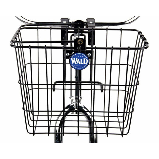 Wald 3114 Compact QR Front Bike Basket w/ Bolt-On Mount - Black